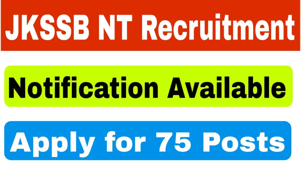 JKSSB Naib Tehsildar Recruitment 2025: Apply Online for 75 NT Posts