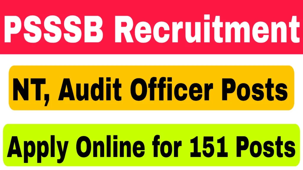 PSSSB Recruitment 2025: Notification Out for 151 Posts